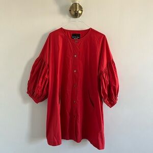 Bitte Kai Rand mini shirt dress in red poplin